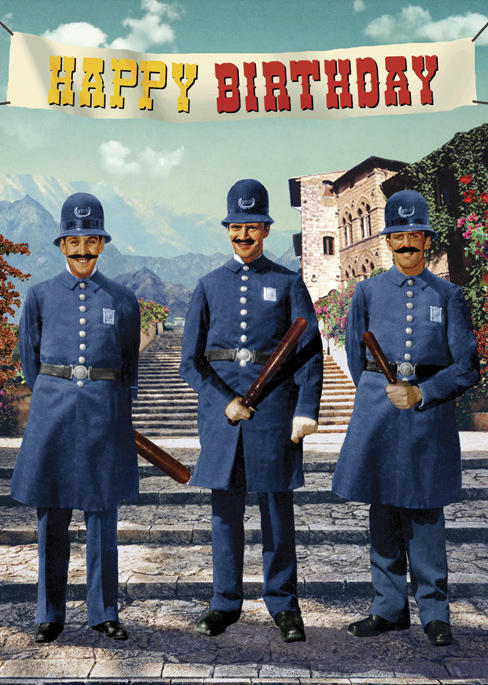 Happy Birthday Policemen Greeting Card by Max Hernn